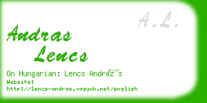 andras lencs business card